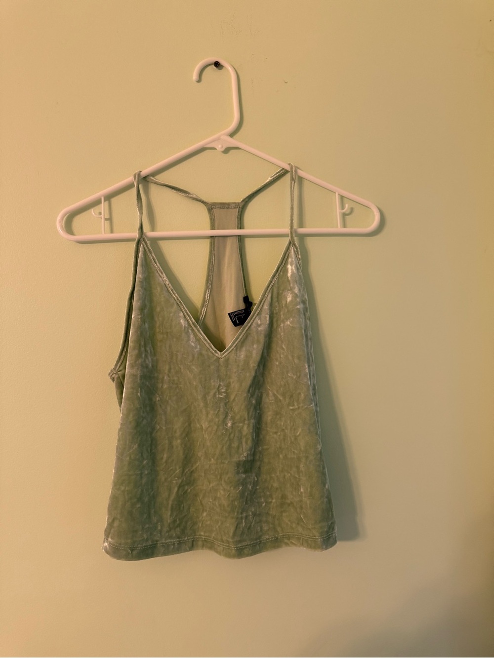 Forever 21 Olive Velvet V-Neck Racerback Cami